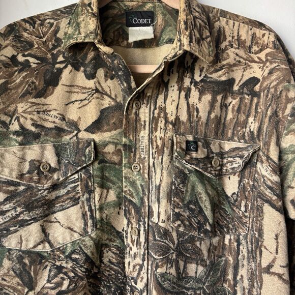 Codet RealTree Camo Flannel Shacket Men's 90’s M Hunting Shirt Jacket 22.5x25.5 - Picture 7 of 16